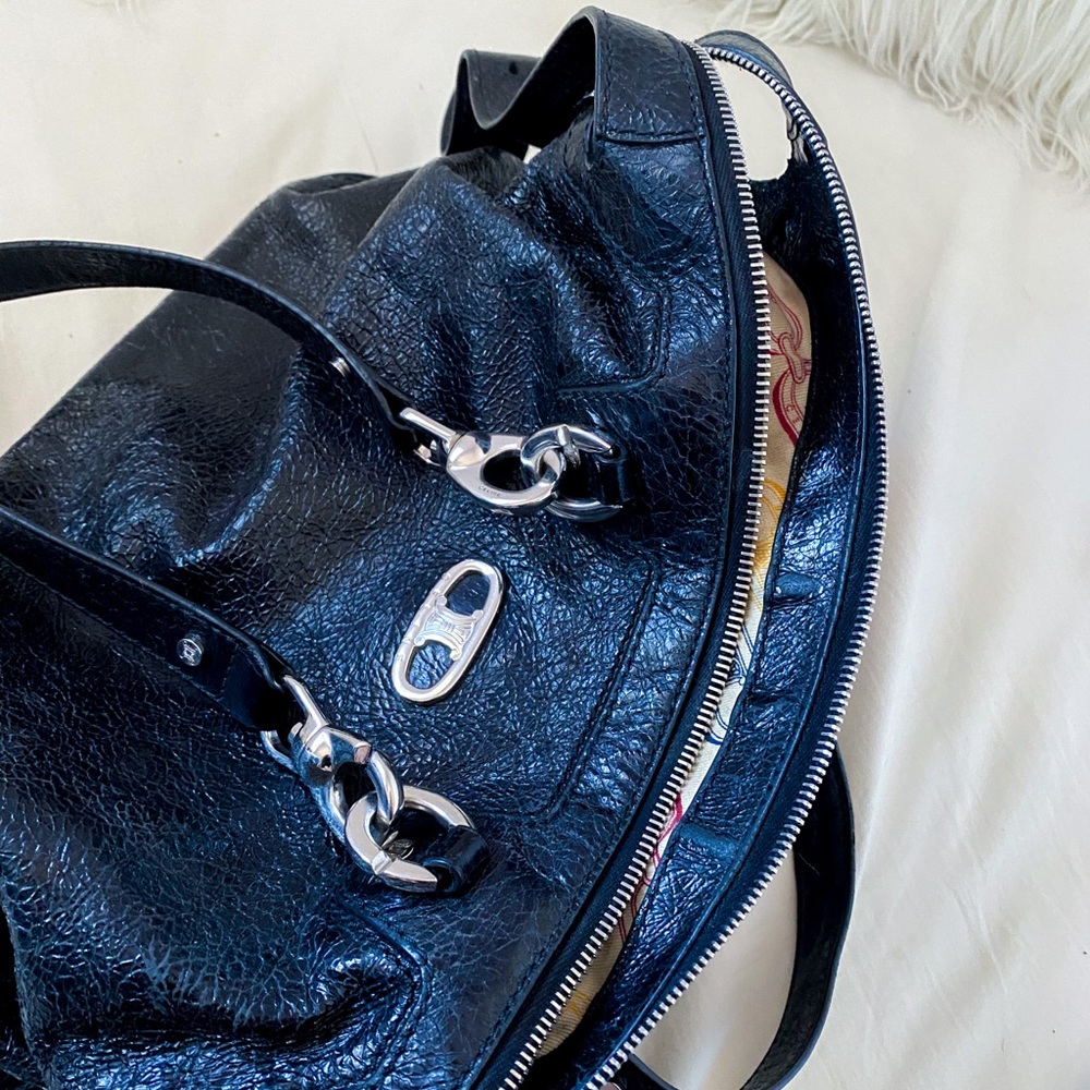 nwot Celine vintage leather hobo bag chain fabric - Picture 7 of 11